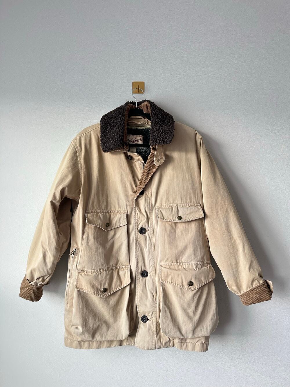 Vintage Woolrich Utility Field Jacket Sherpa Collar Workwear Barn Coat Men’s S